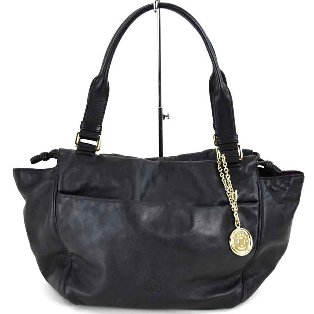 Loewe One Bag Leather Work Tote Nappa Handbag Black